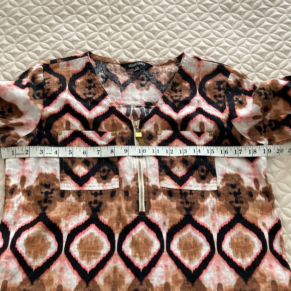 Ellen Tracy 100% linen tunic multicolor blouse Size: PS but feels like size S - Picture 7 of 10
